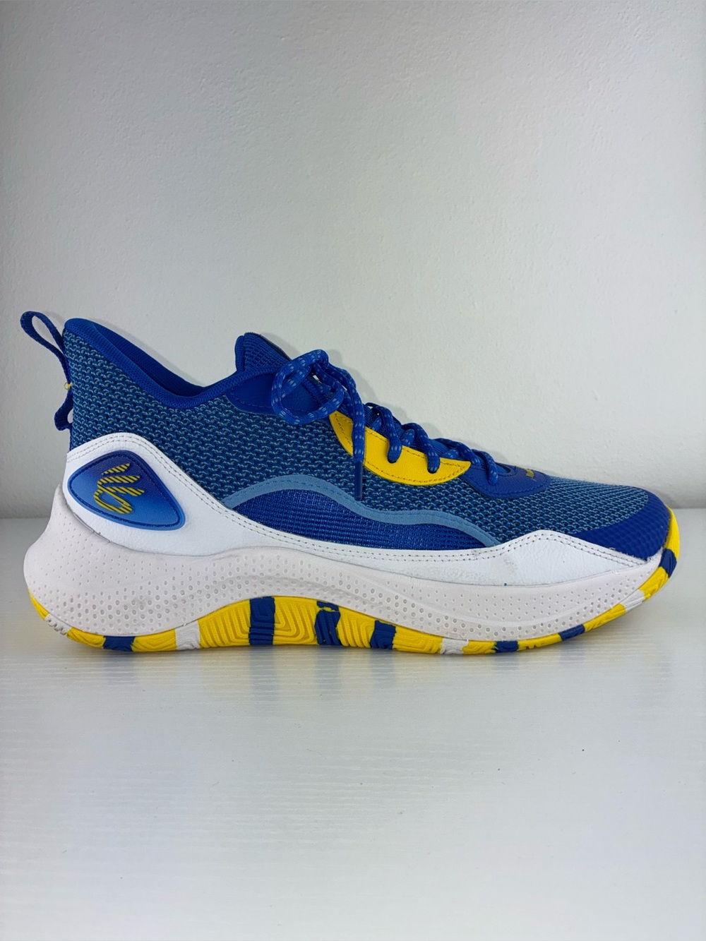 Under Armour Steph Curry 3Z 24 Blue Yellow Basketball Shoes Mens 12